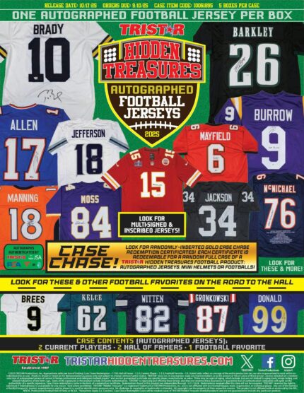2025 TriStar Autographed Football Jersey Series 2 5-Box Case (Presell)